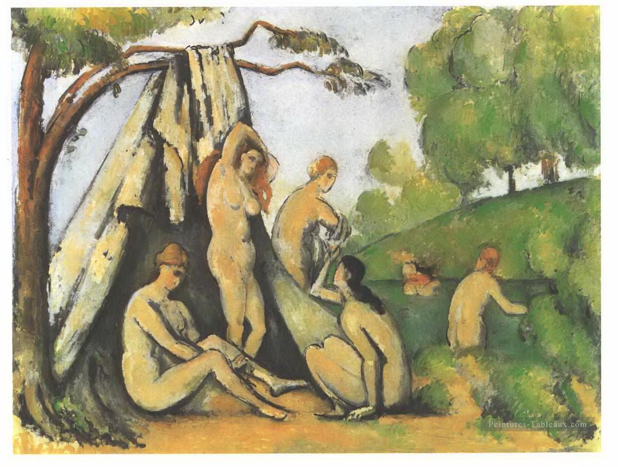 Baigneurs devant une tendance Paul Cézanne Peintures à l'huile